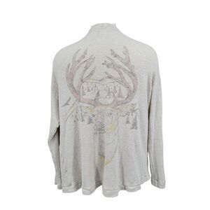 Lauren Moshi Deer Buck Cardigan Cabincore Fisherman Oversized Limited Edition